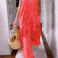 🌸Spring Sale 50% OFF✨V-neck Printed Short-sleeved Long Dress