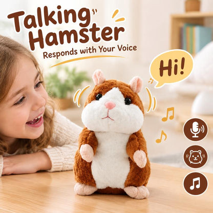 🥳2026 HOT SALE - Only ￡9.99!💞50K+ SOLD! 🐹✨ 50% OFF! Talking Hamster Plush – repeats whatever you say, auto head-shaking, hilarious fun for kids & adults. Perfect gift & pet entertainment! 🎁💚