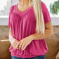 🎁Hot Sale 60% OFF⏳Women's Casual Pleated V-Neck Short-Sleeve Top