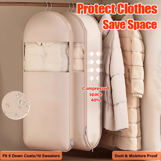 🔥2025 Hot Sale✨️Space Saving Hanging Garment Bag with Self Compression Zipper