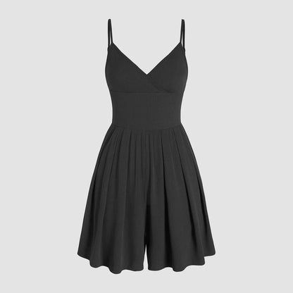 ☀️Summer Essential-Limited Time Low Price💕Women's Casual Adjustable Plain Backless Wrap Cami Romper