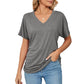 💕Hot Promotion - Buy 3 Pay 2🌷V-Neck Solid Colour Loose Ladies Tops✨