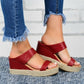 2021 New Ladies High-heeled Hemp Rope Sandals