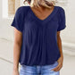 🎁Hot Sale 60% OFF⏳Women's Casual Pleated V-Neck Short-Sleeve Top