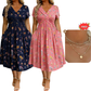 ⏳LAST DAY SALE ONLY￡16.99!!🌿Women's V-Neck Floral Print Dress with Twist Waist