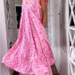 🌸Spring Sale 50% OFF✨V-neck Printed Short-sleeved Long Dress