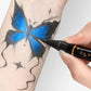 🎁🔥Last day sale 50% OFF🔥Cosmetic Grade Temporary Tattoo Markers for Skin, 10/15 Vibrant Colors Flexible Brush Tip Pens, Face Makeup Halloween, None Toxic, Office Stationery Writing Tool